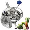 Generico AlmaprofShop Passatutto in acciaio inox 18/10, DIAMETRO 24cm, 3 Dischi in dotazione, passaverdure manuale antiruggine per schiacciare patate, verdure, legumi, zuppe, salse, pomodori, Made in Italy