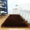 Tomifine Faux Tappeto di Pelle di Pecora, Lana Agnello Imitazione Tappeti Pelliccia Sintetica Decorativa, Adatto per Tappeto per Soggiorno, Tappetino per il Letto (60 x 160 cm,Marrone)