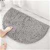 HYFAN Tappeto da bagno semicircolare in ciniglia e microfibra, antiscivolo, super assorbente, ad asciugatura rapida, morbido tappeto shaggy per vasca da bagno, lavabile in lavatrice, tappetino
