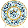 Ceramiche Azzaro & Romano Caltagirone Piatto murale decorativo ornamentale Ø cm 30 GIALLO in ceramica siciliana di Caltagirone decorata e realizzata a mano.