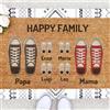 NANNUK Baby creations Zerbino Personalizzato per l'Ingresso | Personalizza il tuo Zerbino con tutta la Famiglia | 70 x 40 cm | Perfetto come regalo | zerbini originali e divertenti in 100% fibra di cocco | Famiglia di 6