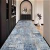 Waazgle Tappeto/passatoia astratto, blu, tappeto lungo da cucina, lavabile, antiscivolo, 40 x 200 cm, per sala da pranzo, corridoio, al metro
