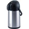 METRO Professional Termos a pompa GAP2120, acciaio inox/plastica, 21.5x16.5x32cm, 1.9L, doppia parete, con manico, chiusura di sicurezza, argento/nero
