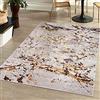 Mazovia Tappeto Salotto Moderno Pelo Corto - Tappeti Soggiorno Turchi Originali - Tappeti Camera da Letto - Tappeti Salotto Grandi Dimensioni - Motivo Astratto Marmo - Beige Crema e Oro 140x200 cm