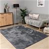 Paco Home Tappeto Salotto Moderno Soggiorno Pelo Corto Lavabile in Lavatrice Monocolore Tappeto Morbido, Dimensione:120x160 cm, Colore:Antracite