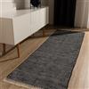 benuta Pop Tappeto cotone Tom - Nero 80x250 cm - Tessuto a mano per camera da letto, salotto, soggiorno - Riciclato - Adatto al riscaldamento a pavimento