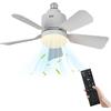 UOEONR Ventilatore da soffitto con luce e telecomando, E27 dimmerabile ventilatore da soffitto LED, 3 velocità e tempistica, 45 cm, ventilatore a soffitto con luce per soggiorno, camera da letto
