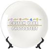 hadefa Piatto da pranzo in porcellana personalizzato,Piatto decorativo personalizzato con foto/testo con supporti,Decorazione della cucina della sala da pranzo del soggiorno