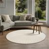 the carpet Elisa, tappeto moderno per soggiorno, design geometrico, alta densità di pelo e piacevolmente morbido, crema, 120 cm di diametro
