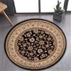 ESSMOKO Tappeto Rotondo In Stile Marocchino In Imitazione Cashmere, Per La Decorazione Di Soggiorno E Facile Da Pulire, Antiscivolo, Marrone E Nero, 80 cm
