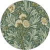 Generic 90 cm Tappeto Rotondo Verde Salvia Lavatrice Antiscivolo Tappeto per il Pavimento William Morris Piante Fiori Low Pile Tappeti per Camera da letto Soggiorno Accento Cucina Indoor