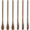 UPTALY 6 cucchiaini da caffè in legno (20 cm), in legno di noce nero, riutilizzabili, piccoli, con manico lungo, per cucina, zuppa, caffè, cocktail, tè freddo, miele, mescolare, mescolare