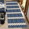 BORKOY Tappeto Runner Corridoio/Cucina Antiscivolo Lavabile Blu 50X200 cm - Passatoia per Ingresso, Soggiorno, Camera da Letto - Morbido Pelo Corto Motivo Geometrico, Antiscivolo, Ideale per Interni