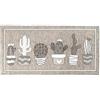 Generico Tappeto cucina cactus Made in Italy con retro antiscivolo lavabile lavatrice : Colore - Grigio Perla, Misura - 57x85