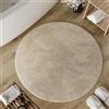Wecon Home Basics - Tappeto da bagno Erik - Morbido tappeto in cotone tuftato - Antiscivolo e lavabile con pelo morbido e aspetto chiaro (80 cm rotondo, beige)