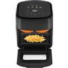 Fridgestea Friggitrice ad aria calda da 15L, 1400W, forno, grill con finestra di visualizzazione, display LED, touchscreen, grigliare senza grassi e senza olio (nero)