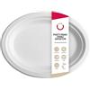DOT Horeca Solutions 100 Piatti piani OVALI bianchi carta bagassa 26x20 CM usa e getta monouso piatto ovale polpa di cellulosa biodegradabili compostabili riciclabili bio | bianco canna da zucchero
