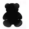 ZJXSNEH Tappeto orso Tappeto in seta super morbida Tappeto moderno per interni Soggiorno Camera da letto Tappetino antiscivolo Grigio Bianco Marrone Zerbino per bambini-nero 60x80cm