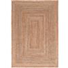 CarpetLiving*com Tappeto Moderno ecosostenibile, 100% Juta Naturale Juta Frame - 120x60