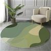 GDJSMIN Tappeto Salotto Pelo Corto,Tappeto Cucina Antiscivolo Lavabile,Verde Salvia Tappetos Rotondo Per Camera Da Letto,Ingresso Interno,Soggiorno,Grafica Di Curve Geometriche,120Cm
