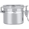 Jenngaoo Contenitore ermetico per alimenti, barattolo per caffè in acciaio inossidabile con coperchio trasparente e robusto morsetto di chiusura Contenitore alimenti per cucina caffè Tè (A 10 * 7.4cm)