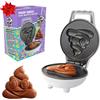 Waffle Wow! Emoji - Mini macchina per waffle a forma di cacca, per la festa della mamma, brunch mattutino, divertente con faccina sorridente, 10,2 cm, in ferro per waffler o waffle con ricette, divertente regalo