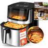Taylor Swoden Friggitrice ad Aria 8L, 2000W Air Fryer con Doppia Resistenza e Interno in Metallo, Finestra Visibile, 10 Programmi, Senza Girare, Nero