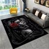 PEIHUODAN Stile Gotico 3D Donna Horror Teschio Della Morte Grigio Scuro Tappeti in Flanella, Decorare Pavimenti in Soggiorni Camere da Letto Sale Giochi, Antiscivolo Tappetino per Porta, 160x230 cm, Color 5