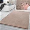 TT Home Tappeto a pelo alto per soggiorno in ecopelliccia di coniglio ultrasoffice, beige, Dimensione:160x230 cm