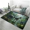 PEIHUODAN Tappeto Dinosauri Foresta, Decorazione Camera da Letto Ragazzi Adolescenti, Tappetino Casa, Tappeti per Soggiorno, Camera da Letto, Game Room, Tappetino da Bagno Antiscivolo, 140x200 cm, Color 5