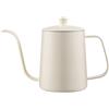 Generic Bollitore da caffè a collo d'oca in acciaio inox, design elegante con manico resistente al calore, bollitura rapida per la casa (coperchio graduato 600 ml)
