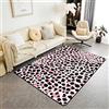 Loussiesd Tappeto rosa con stampa leopardata per soggiorno, camera da letto, set di tappetini per camera da letto, soggiorno, tappeto lavabile in lavatrice, tappeto antiscivolo, per la casa, 100 x 150 cm
