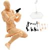 Comebachome Action Figure Gesture Figura snodabile Manichino da disegno leggero con supporto per supporto ＆ Accessori Modello di disegno per artisti Schizzo, pittura Uomo, modello, azione