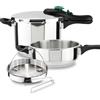 Magefesa DYNAMIC - Set Pentole a Pressione Rapide 3L + 6L + Cestello, Acciaio Inossidabile 18/10, Efficienza Energetica, Tutti i Tipi di Cucine, Induzione