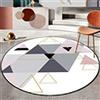 WUWEI Tappeto Grande Lavabile Rotondo Antiscivolo in Cristallo Velluto per Soggiorno Moderno - Extra Large per Arredamento Casa 140 x 140 cm