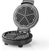 NEDIS Waffle Maker - 5 Heart shaped waffles - 19 cm - 1000 W - Controllo automatico della temperatura - Alluminio/Plastica