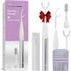Dr. Emma Flosser elettrico a vibrazione con plettri sostituibili e spazzolino da denti, Power Flosser per adulti, kit filo interdentale per la pulizia dei denti, alternativa al filo interdentale