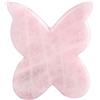 NewL Rullo in giada al quarzo rosa, in vera giada, per massaggio Gua Sha, funghi, massaggiatore per viso, strumento per massaggio Guasha facciale (a forma di farfalla)