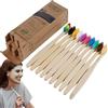 Generic Spazzolino da denti in legno di carbone, spazzolino da denti in con setole morbide, setole morbide infuse al carbone, kit da viaggio con setole morbide, per uomini e donne