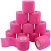 Tocone 12 Rotoli Benda Elastica Bendaggio Adesiva Coesiva Benda Nastro Elastico Autoadesivo Salvapelle Sport Nastro Bendaggio Sportivo per Mani, Piedi, Ginocchia, Braccia 5cm x 4.5m (Rosa)