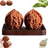 Pnedeodm Wenwan Walnuts, Chinese Walnut Fidget for Hand Massage & Stress Relief, Natural Solid Wood Hand Exercise Balls, Traditional Health Care Gift for Elderly & Meditation (B-Original Color, 36-37mm)