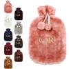 Generico Borsa dell'Acqua Calda Personalizzata Ricamata con Copertura Peluche Finto Coniglio 2L Capacità Antiesplosione 33x19cm per Mani Calde e Regali Natale#7
