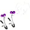 CSCLI 1 paio di clip in silicone in acciaio inossidabile viola non piercing, accessorio moda femminile