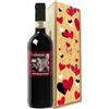 Bottle-Up Regalo San Valentino - Bottiglia Chianti DOCG personalizzata e cassa legno - Idea regalo innamorati, anniversario di fidanzamento e di matrimonio (Foto e Testo, Love)