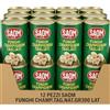 Generico Saom Funghi Champignon Tagliati e Lessati al Naturale - Confezione da 12 Lattine da 390g - Funghi in Scatola Pronti all'Uso per Pizza, Insalate, Primi Piatti, Contorni e Ricette