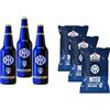Bombeer del INTE.R 3 Bottiglie da 33cl + 3 Patatine da 25gr - Birra Originale By Christian Vieri - Puro Malto Bottiglie di Vetro - Made in Italy