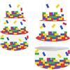 BIGIEMME Torta contenitore per festa a tema allestimento sweet table torta finta capiente bellissima e super colorata battesimo nascita compleanno (Mattoncini - Block)