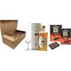 Zeus Party Cofanetto Degustazione Grappa -SIBONA- con due confezioni di Sfoglie di Purissimo Cioccolato Perugina Fondente 70% e Arancia più Bicchiere Napoleon in vetro (Botti da Sherry)