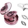 BRITIVIVE Set di ciglia magnetiche, 2 paia, look naturale, per trucco o appuntamenti, feste di nozze, riutilizzabili, senza colla