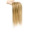 QRSTUVXZY Topper for capelli umani da 16 pollici for donne, base in seta svizzera traspirante da 3 * 4 pollici con clip in pezzi di capelli 110 densità(Medium Brown Mix Dark Blonde)